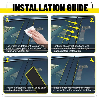 Gloss Black Pillar Posts Window Door Trim for Hyundai Elantra (2017–2020)