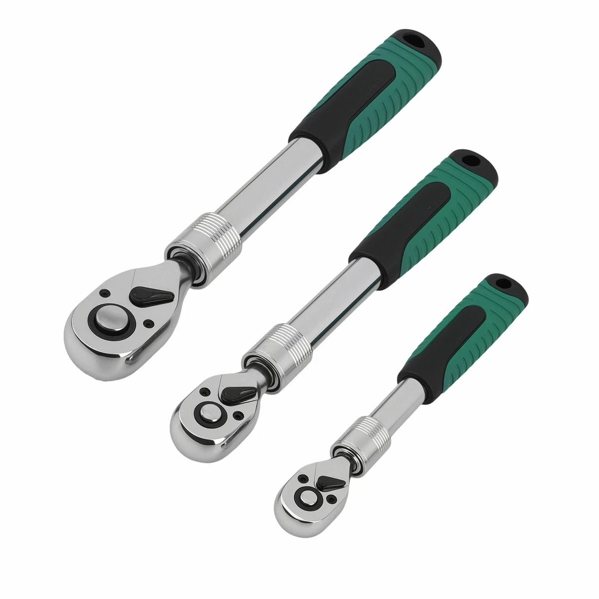 Extendable Handle Socket Wrench Set - 3PC 72-Tooth Mechanic Tools