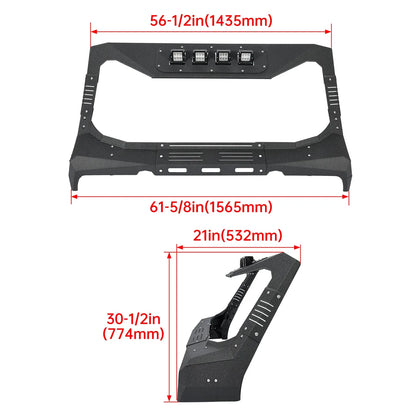 LED Light Windshield Frame Cover for Jeep Wrangler JK (2007–2018)