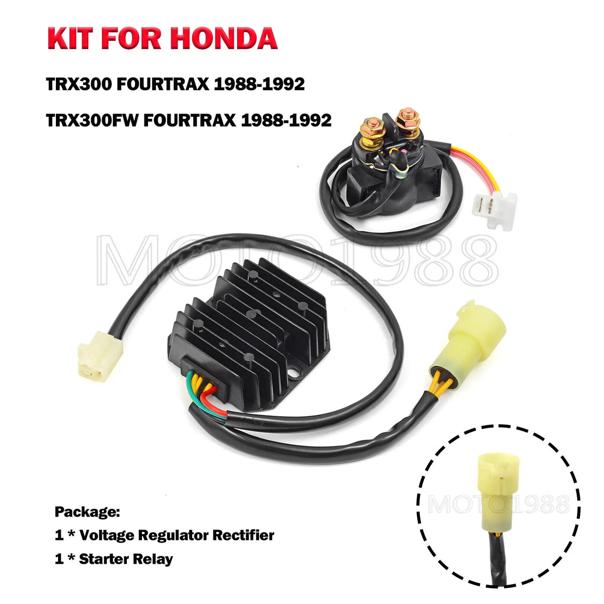 Regulator Rectifier Starter Relay for Fourtrax 300 Honda 1988-1992