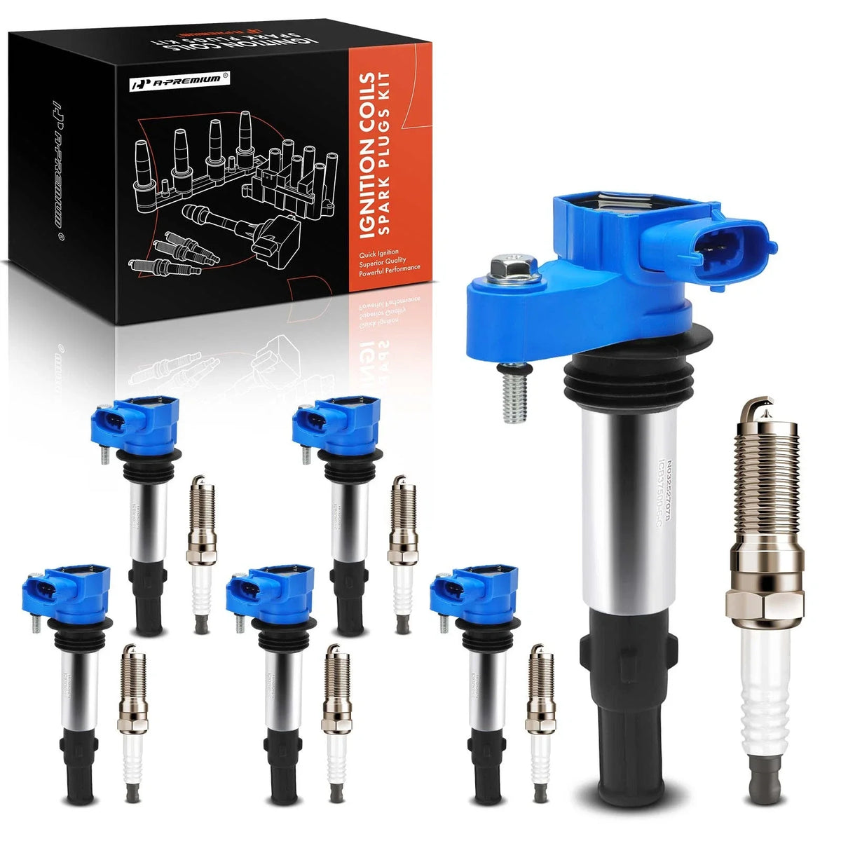 Set of 6 Ignition Coils & Iridium Spark Plugs for Chevy Traverse (2009–2023)