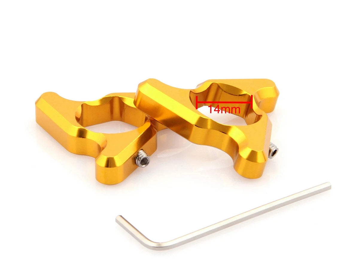 Blade Fork Preload Adjusters for GSXR 1000, Z 750, Yamaha (14mm, Gold)