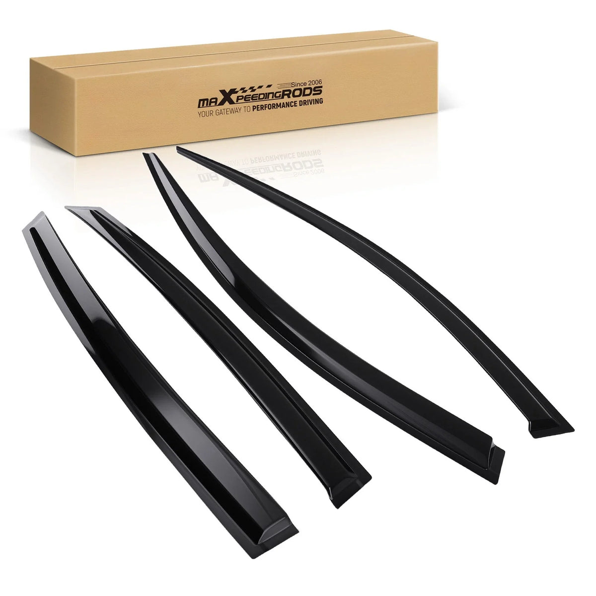 4-Piece Black Tinted Window Visors for Ford Fusion 2013 to 2020