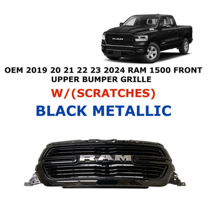 Front Upper Bumper Grille - Black Metallic for RAM 1500 (2019–2024)