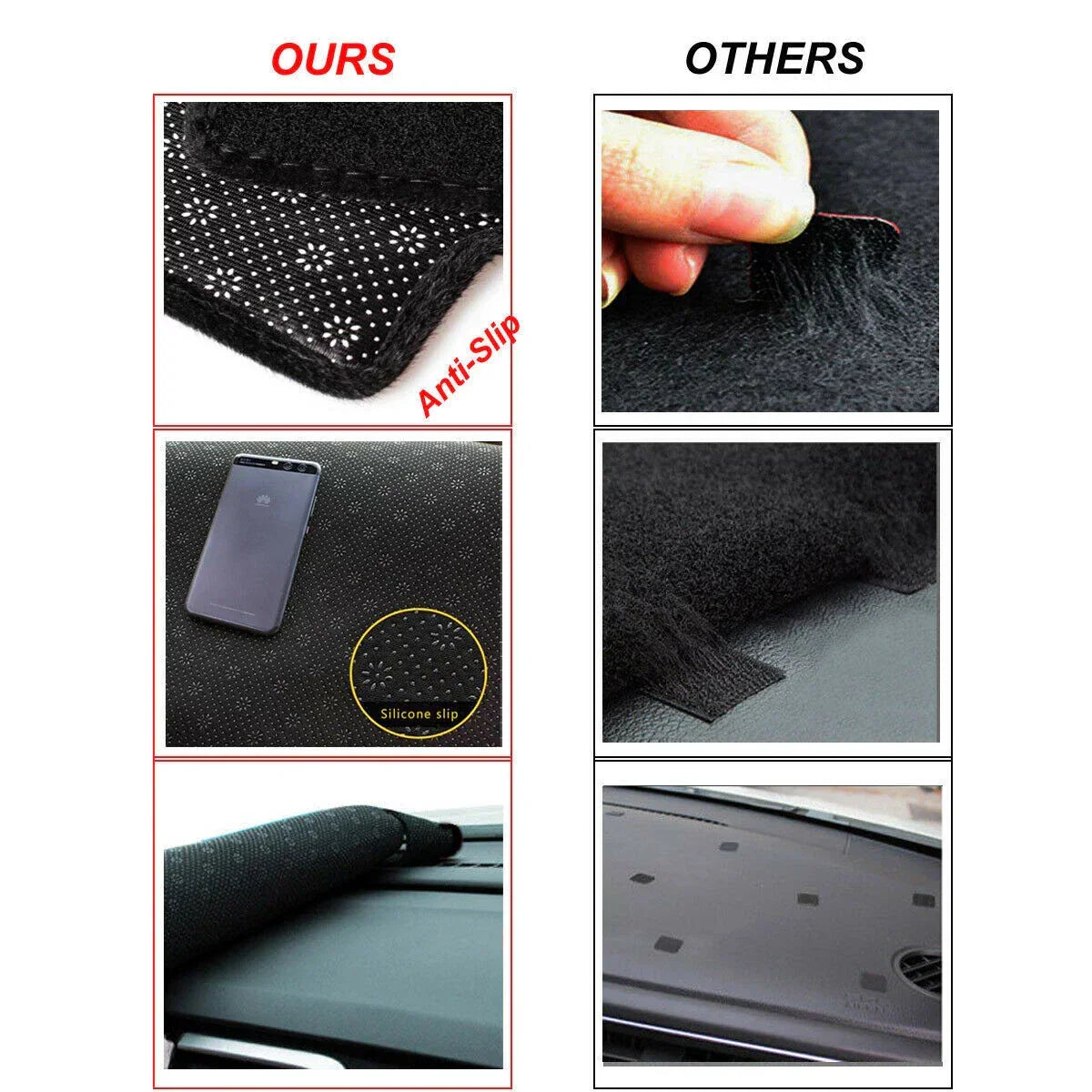 Non-Slip Dash Mat Black for MINI COOPER R56 Hatchback 2007-2014