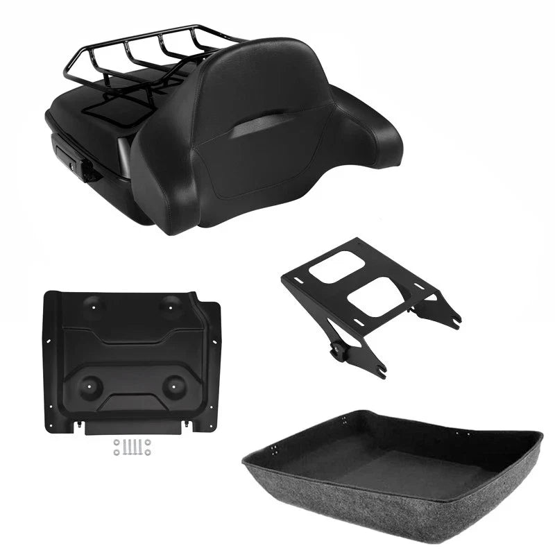 Trunk Backrest Pad - Black Chopped for Harley Touring 2014 to 2026