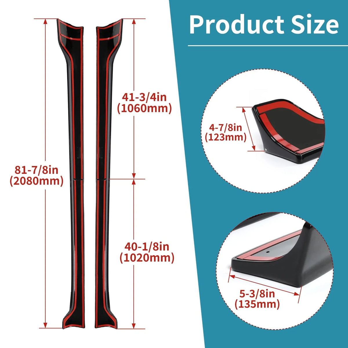 Glossy Black Side Skirts for Tesla Model 3 (2017–2023) Extension
