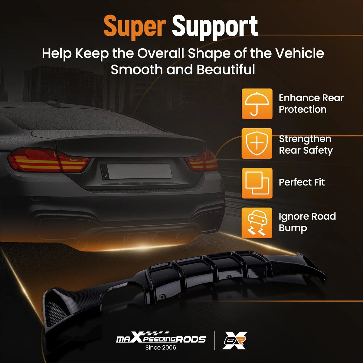 Rear Diffuser M Performance 2014-2020 for BMW 4 Series F32 F33 F36