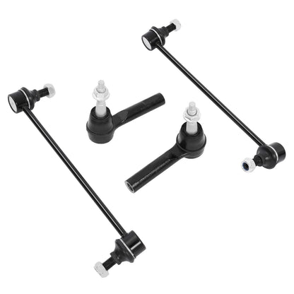 4PC Front Stabilizer Sway Bar End Link & Outer Tie Rod End Kit for Chevy Equinox (2010–2017)