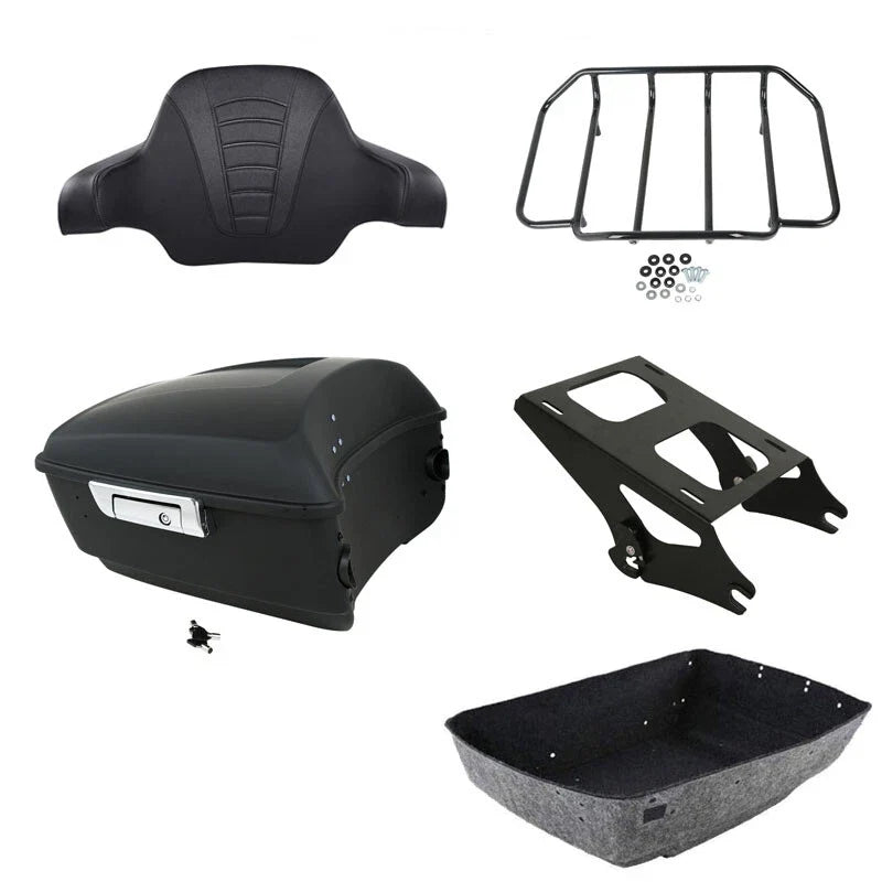 Matte Black Backrest Mounting Rack for Harley Touring (2014-2026)