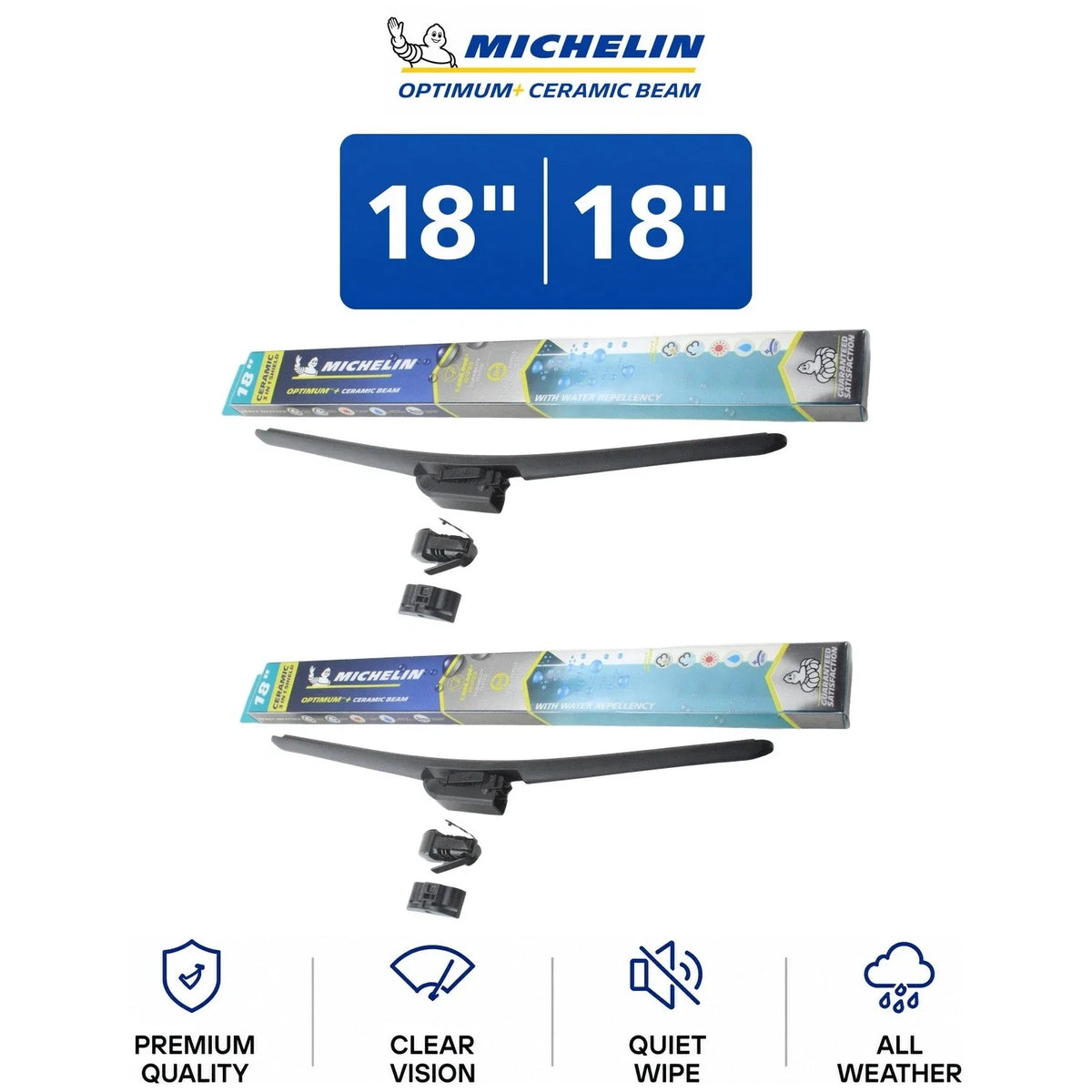 Set of 2 Michelin Optimum+ Wiper Blades 18" for GMC C2500 (1988–2000)