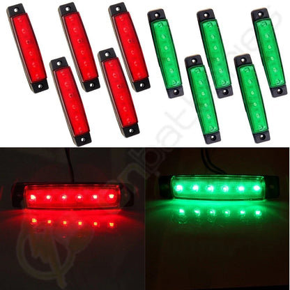 Bus Van Trailer 5 Pair LED Clearance Lights (6 LED, 2 Wire)
