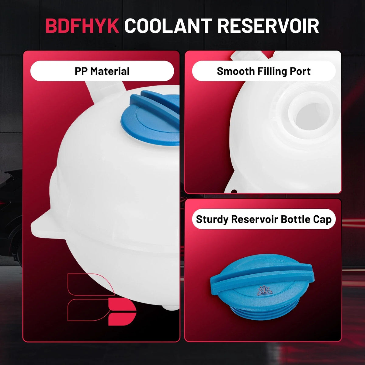 Coolant Reservoir Overflow Tank w/ Sensor & Cap for Porsche Macan (2015–2018)