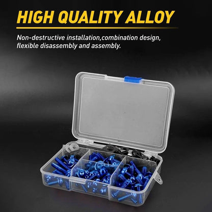 177PCS Fairing Bolt Kit in Blue for Universal Fitment
