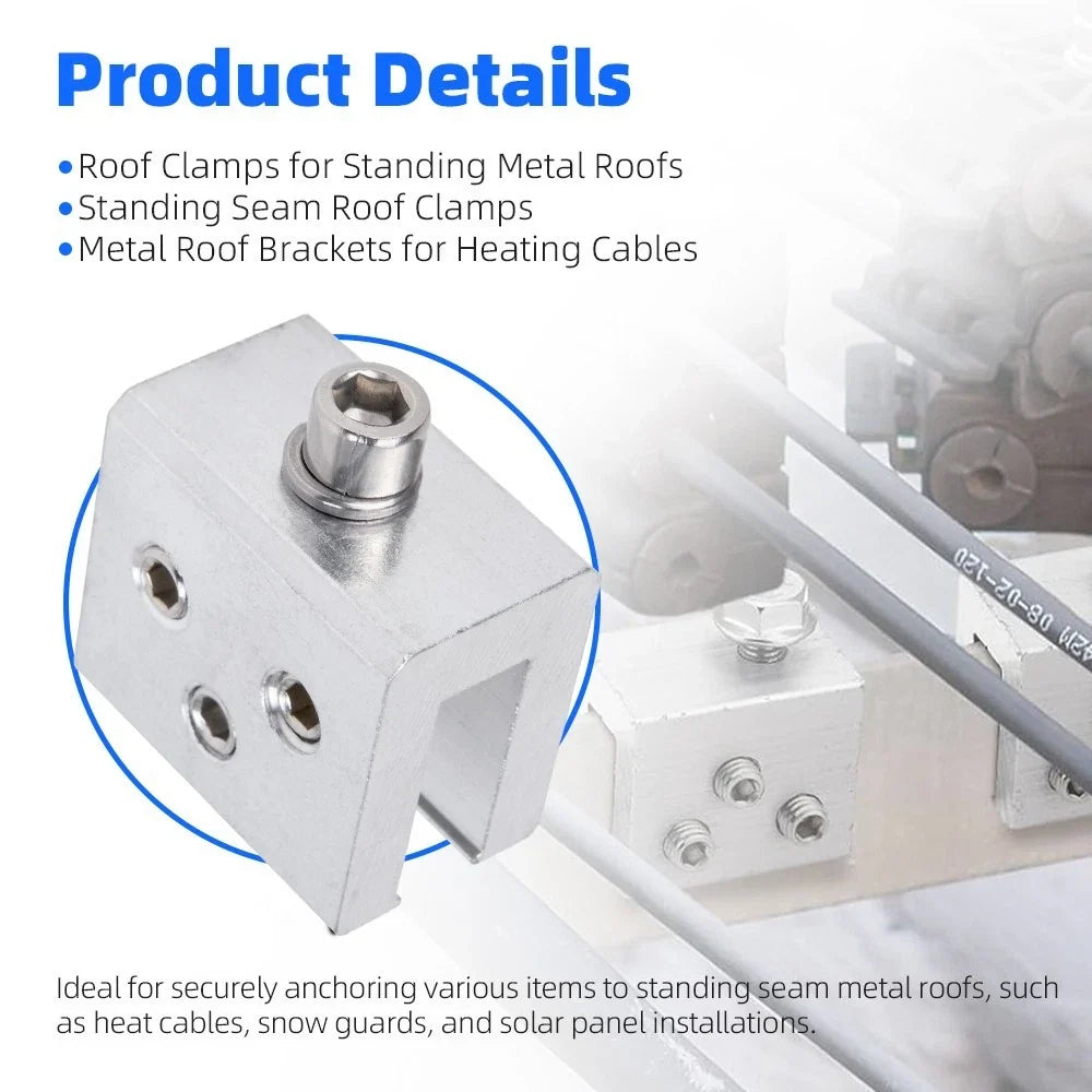 24PCS Roof Clamps for Solar Panel Bracket - Standing Seam