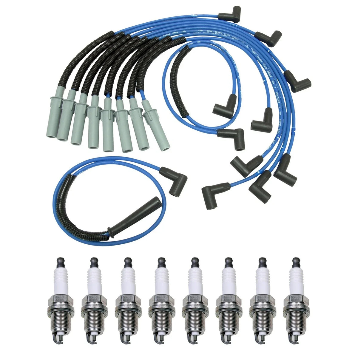 NGK Wire Set & Denso 8 Spark Plugs Kit for B1500 Dakota Ram 1500 (1997–2004)