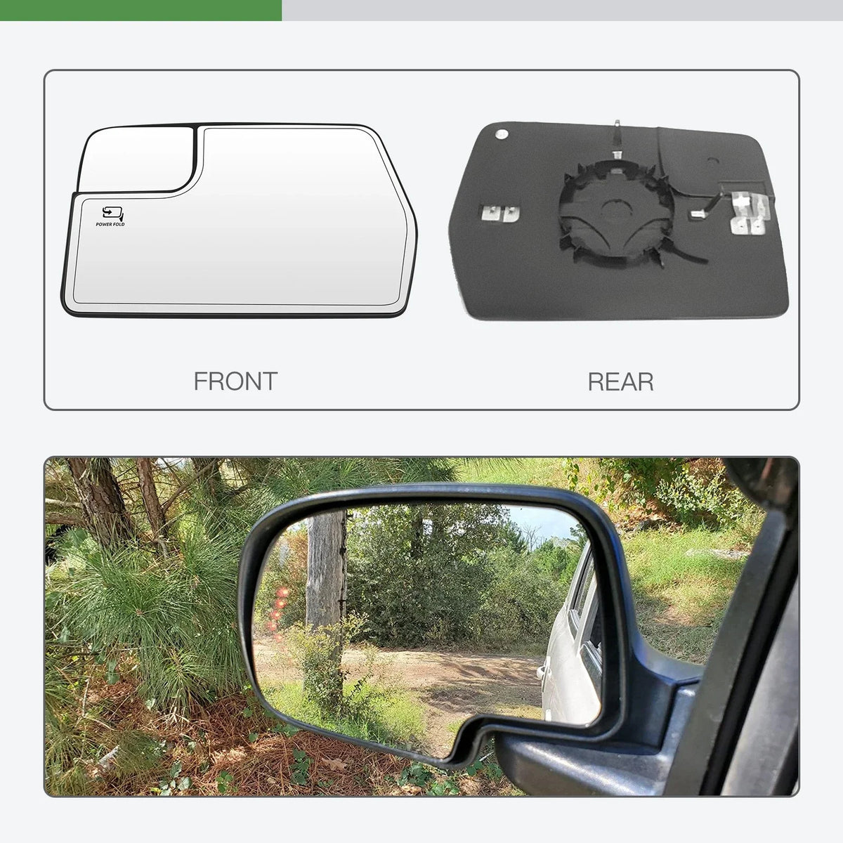 Driver Side View Door Mirror Glass w/Base for Ford F150 (2011–2014)