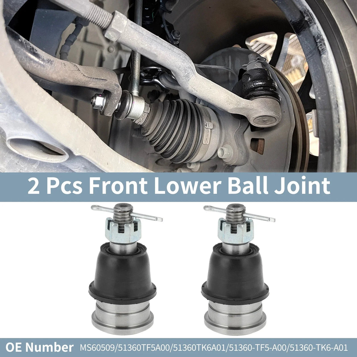 2X Front Lower Ball Joint Kit No. 51360TK6A01 for Honda Fit, Insight 