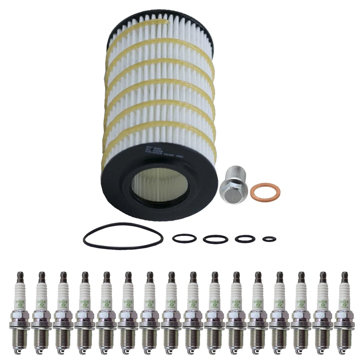 Wix Engine Oil Filter & NGK 16 V-Power Spark Plugs for W202 C43 AMG (1998–2000)