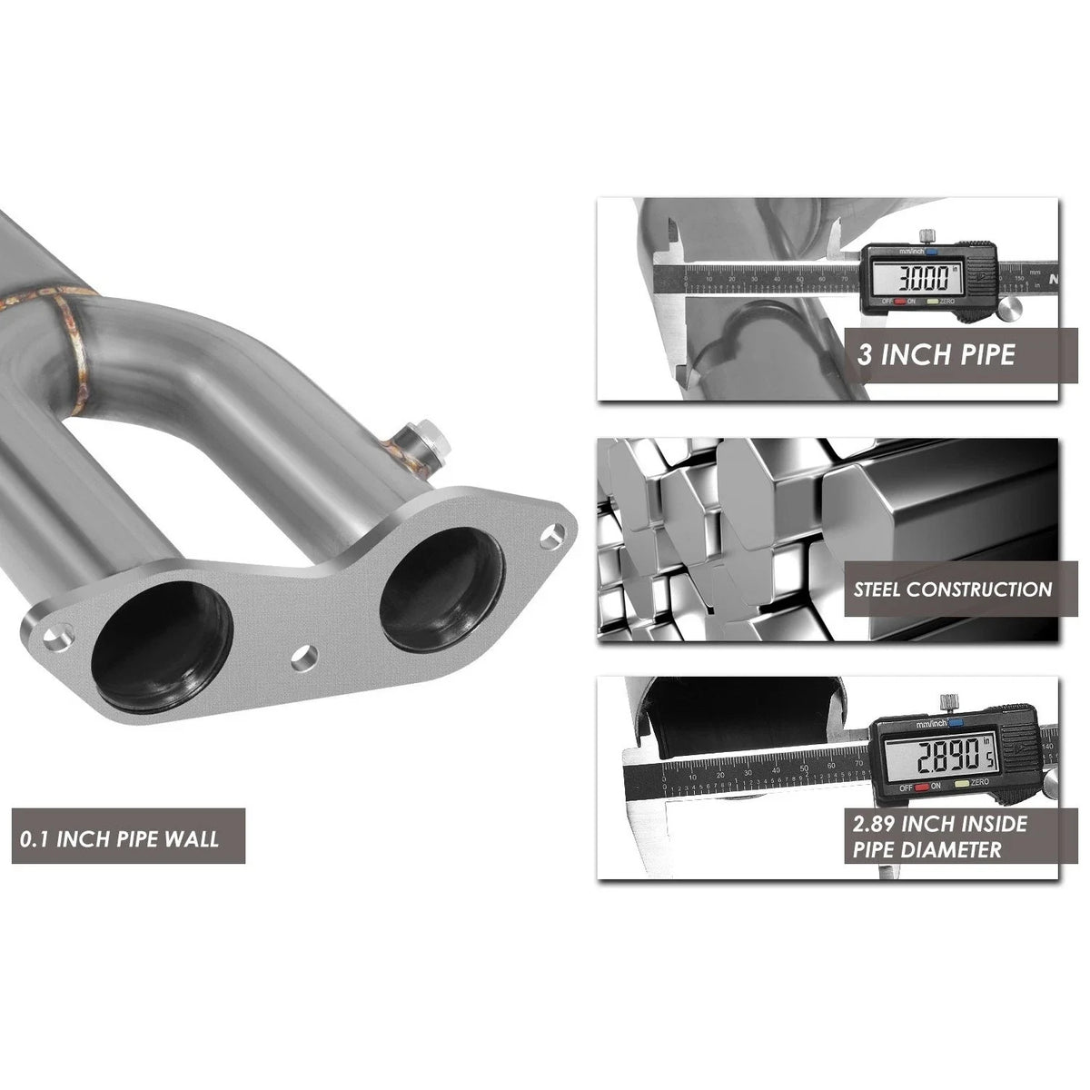 Muffler Tip Catback Exhaust System 3" OD for GMC Yukon / Chevy Tahoe 1996-1999