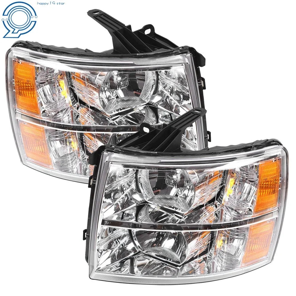 Headlight Set for 2007-2014 Chevy Silverado 1500 2500 HD - Driver & Passenger