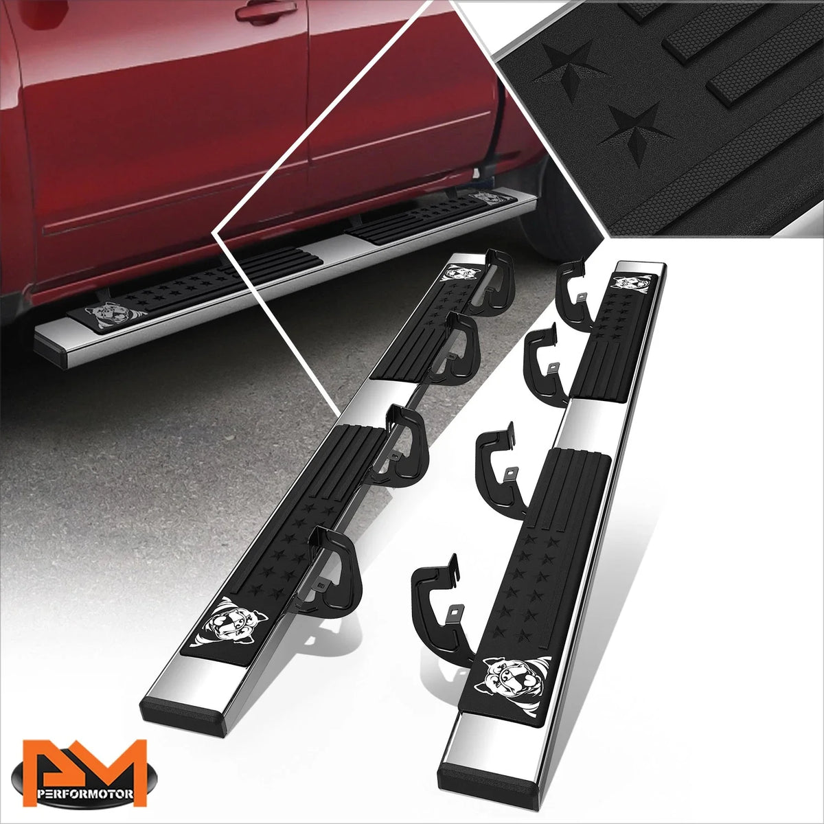 6" Running Board Step Bar for 2007-2019 Crew Cab Sierra/Silverado
