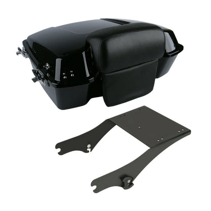 Chopped Trunk Backrest Pad and Rack for Harley Touring (97-08)