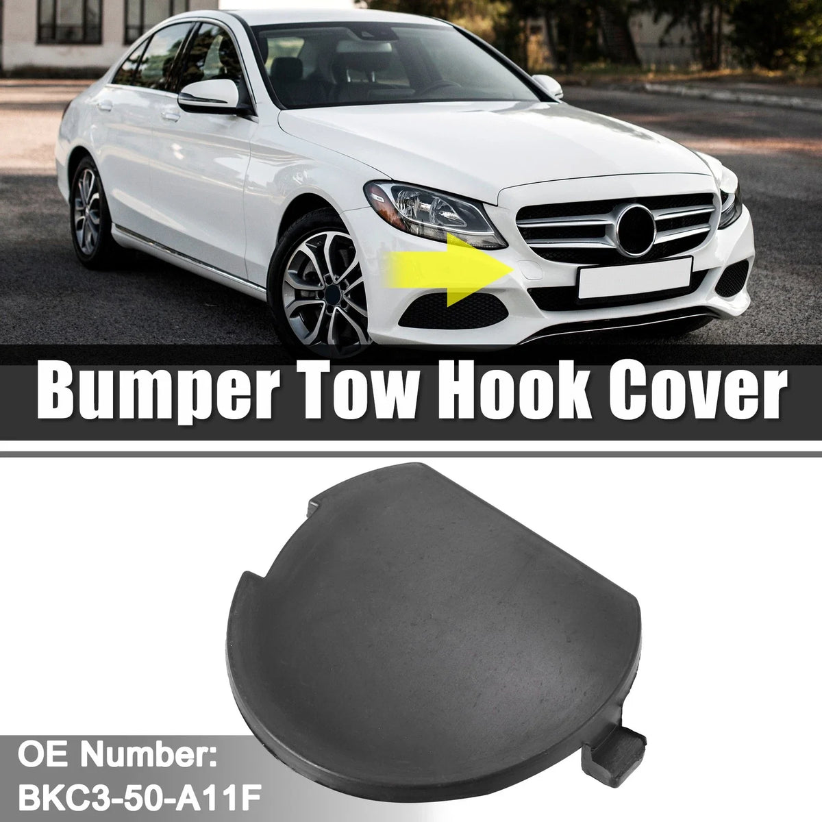 Tow Eye Hook Cover Cap for Mazda 3 Axela (2014–2016) - Black 1pc
