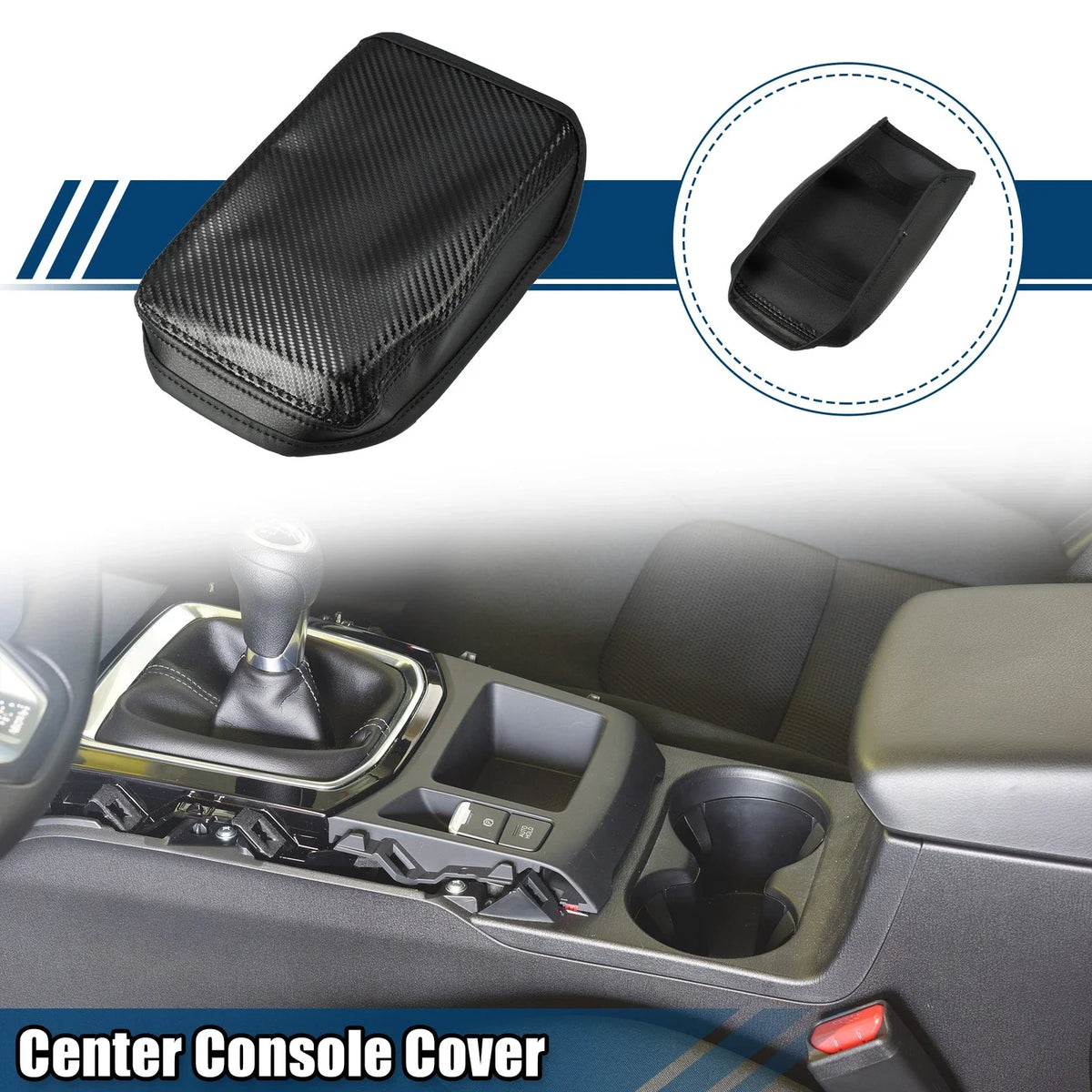 Center Console Armrest Cover for Volkswagen T-Cross (2018–2023) Black
