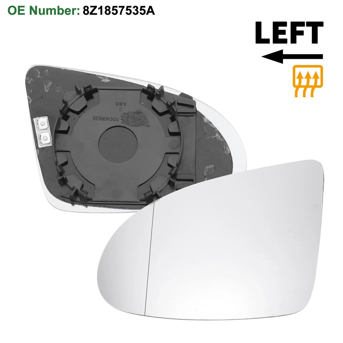 Heated Aspherical Left Side Mirror Glass for Audi A2 (2000–2005)