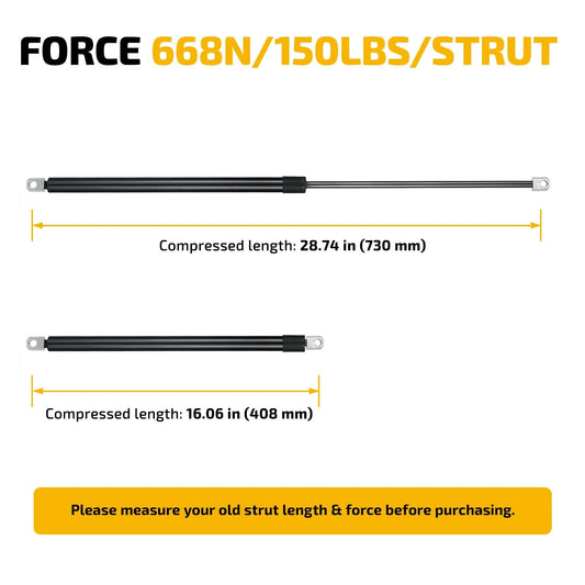 Set of 2 Gas Struts for Camper Awning Trap Door (PM3990)