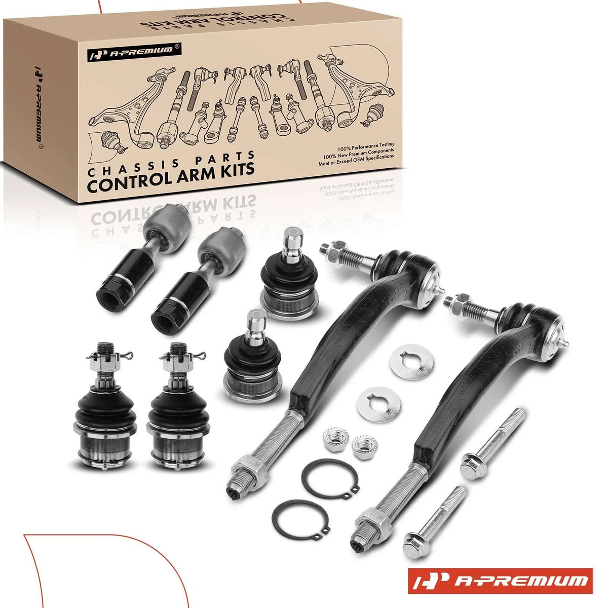 Set of 8 Inner & Outer Tie Rod Ends for Chevy Trailblazer GMC Envoy (2002–2009)