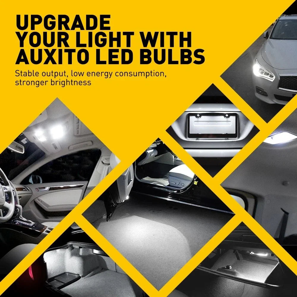 10x T10 168 194 LED Bulbs for License Plate - White 6500K