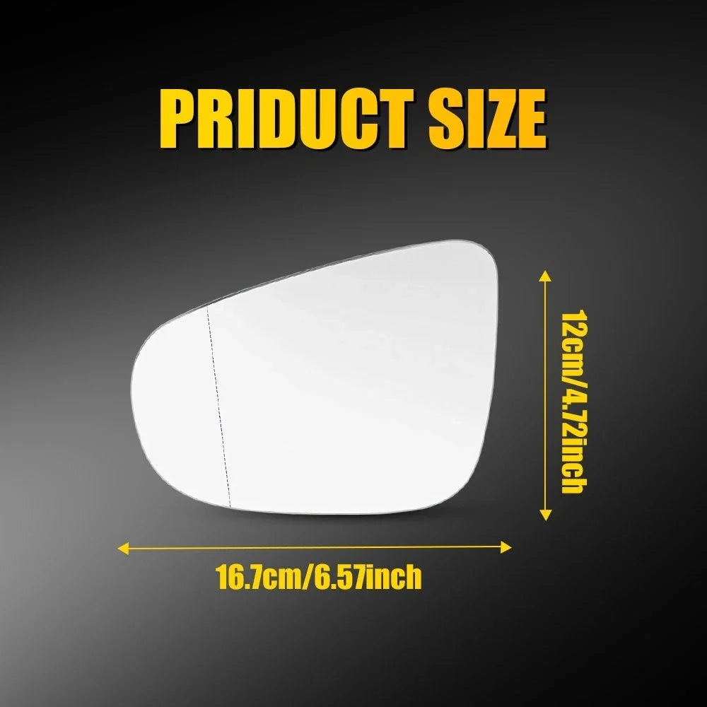Mirror Glass Panel Heated for 2010-2012 VW Golf LH Driver Side