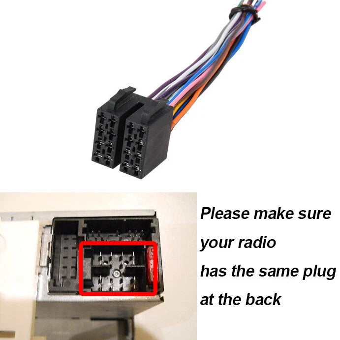 Set of 2 16 Pin Radio ISO Wire Harness Adapters for Peterbilt Freightliner
