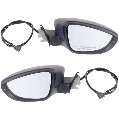 Power Mirror Pair for Volkswagen Passat (2012) Heated, Signal Light, Paintable