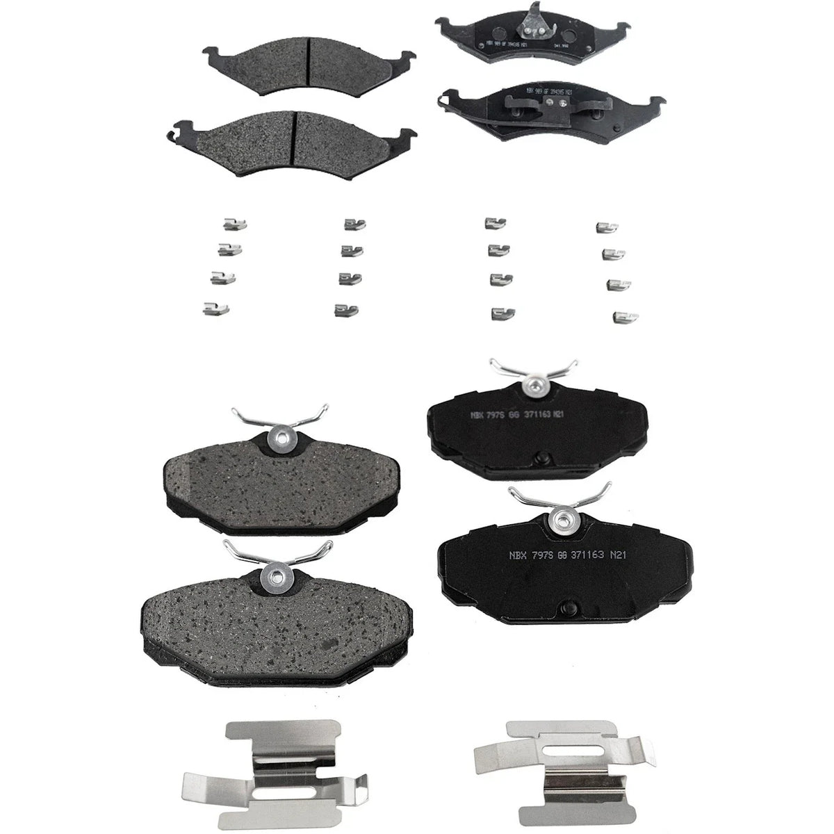 Semi-Metallic Brake Pads Set of 4 for Ford Taurus 1993