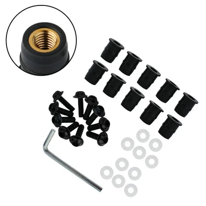 Aluminum Screw Kit for Windshield Accessory - CNC, Black Finish