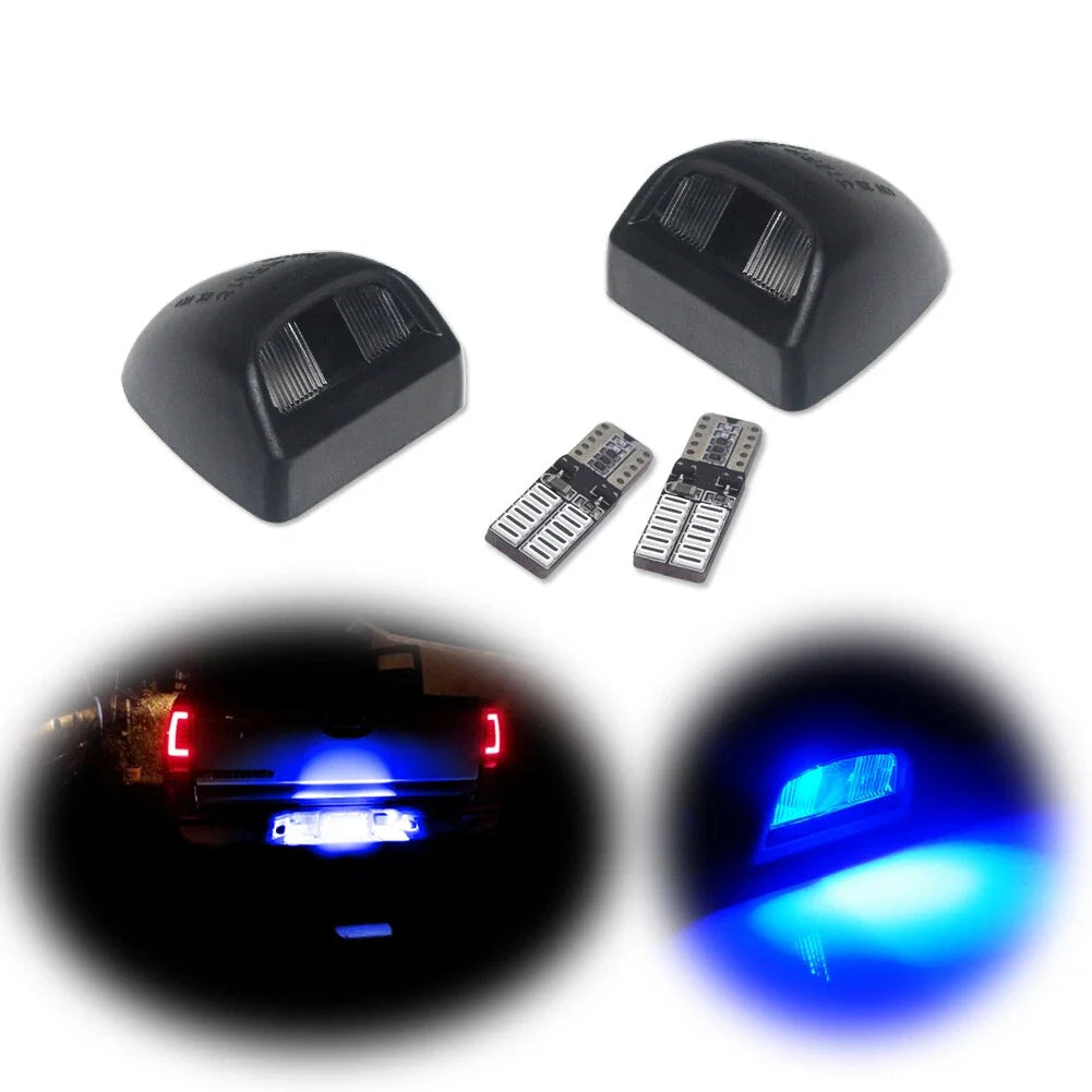 2X 12-SMD Blue LED Bulbs for Chevy Silverado License Plate Lamp