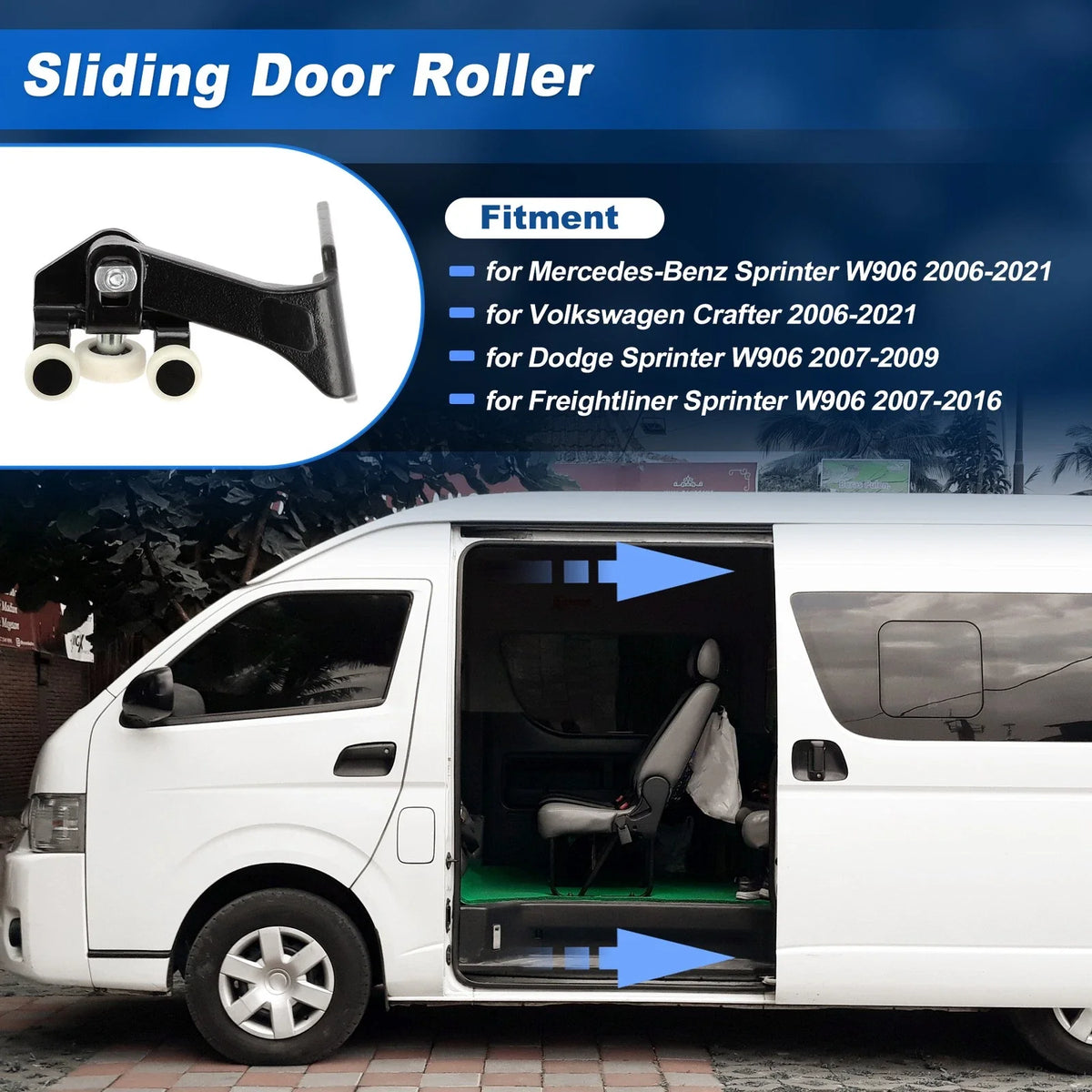 Sliding Door Roller for Mercedes-Benz Sprinter W906 (2006–2021) 2E1843436