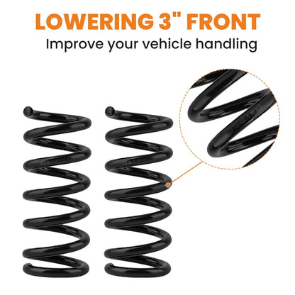 3" Front Lowering Coil Springs Drop Kit for Chevy GMC C1500 (1988–1998)