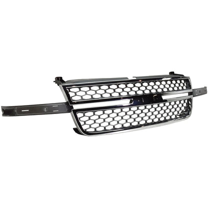 Grille Assembly for Chevrolet Silverado 2500 HD 3500 (2003–2006) Chrome Gray
