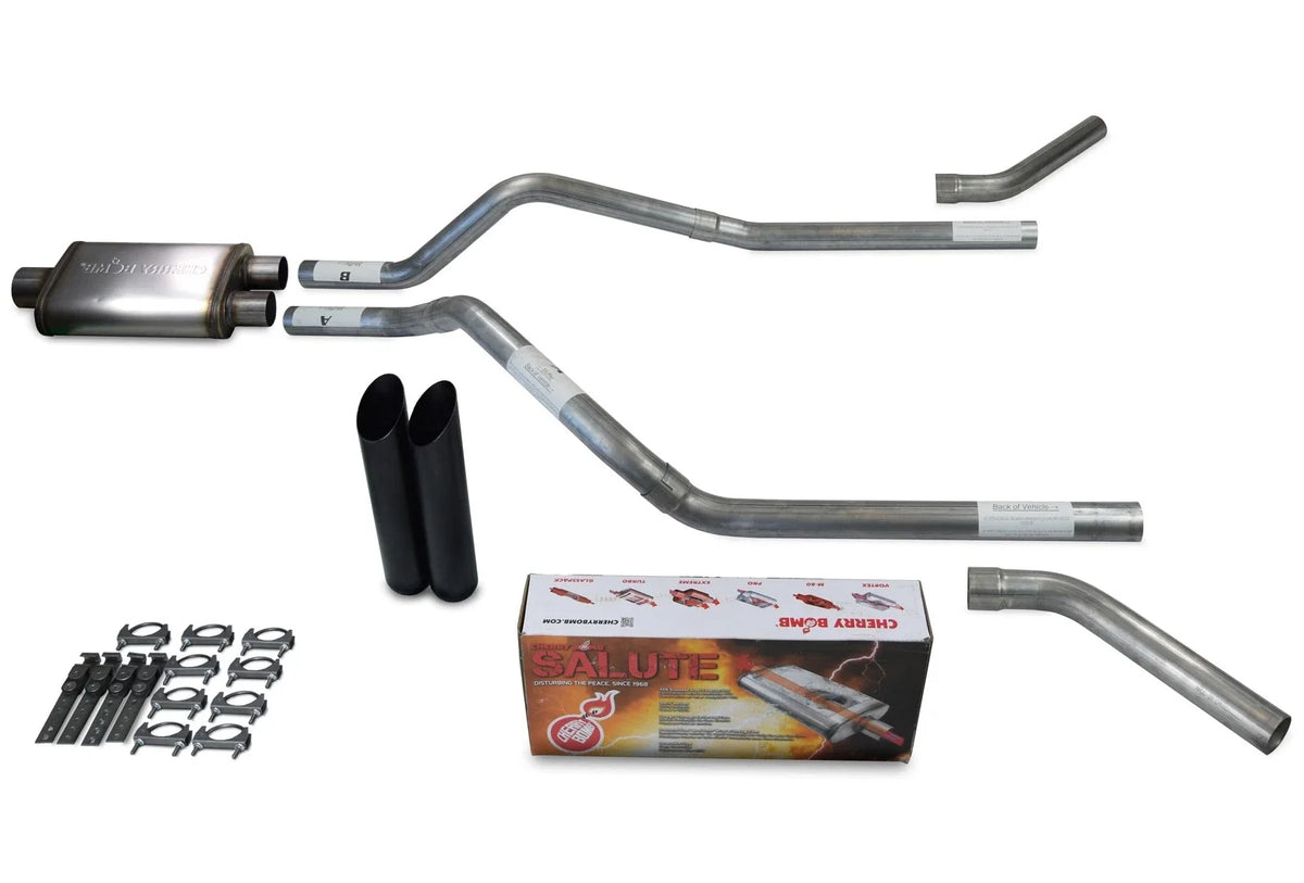Dual Exhaust Kit for GMC Jimmy (2000–2004) - 2.5" Black Tips
