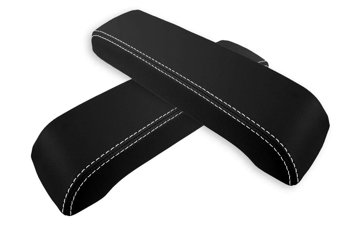 Leather Console Lid Armrest Cover for Infiniti FX35 (2003–2005) White Stitch