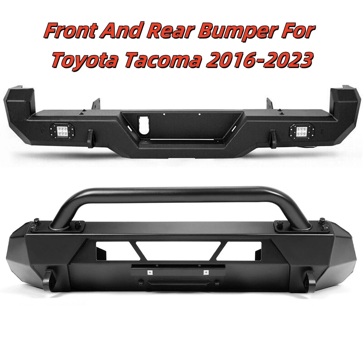 Front & Rear Step Bumper with Lights for Toyota Tacoma (2016–2023)