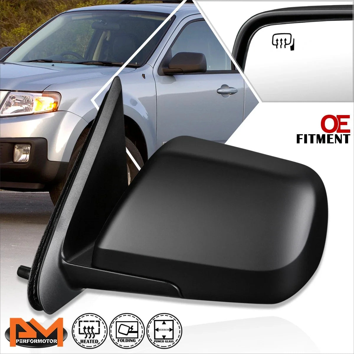 Rear View Side Door Mirror with Heat for Mazda Tribute (2009-2011)