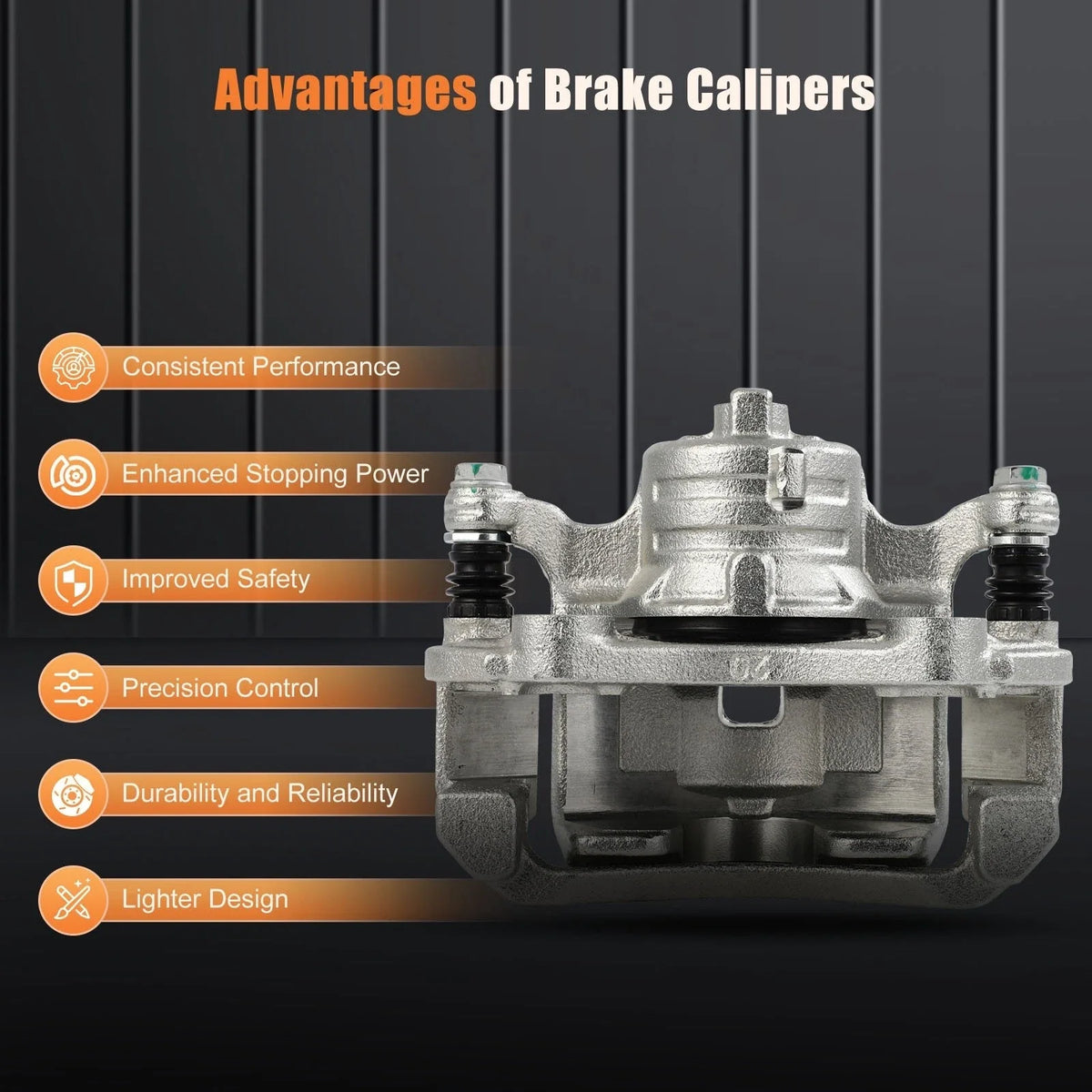 Front Pair of Brake Calipers w/ Bracket for 2012-2015 Nissan March