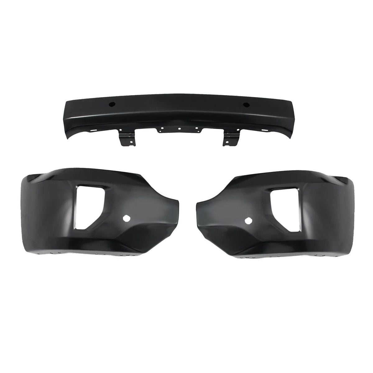Front Face Bar Bumper for 2016-2018 Chevy Silverado 1500, Black, Sensor Holes