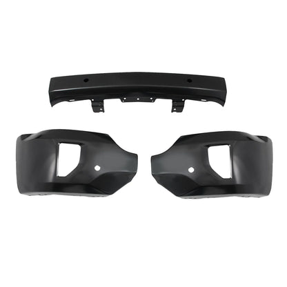 Front Face Bar Bumper for 2016-2018 Chevy Silverado 1500, Black, Sensor Holes