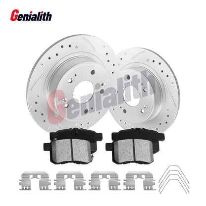 Rear Brake Rotor Set with Ceramic Pads for Acura TSX / Honda Accord 03-08